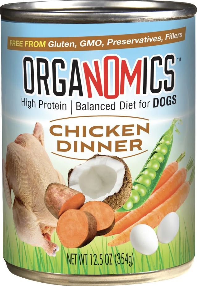 Evangers Organomics Chicken Dinner for Dogs 12.5 oz Can - Grain-Free Wet Food