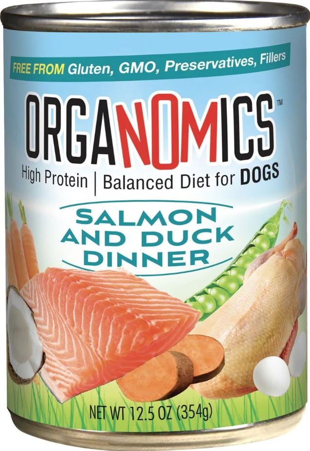Evangers Organomics Salmon & Duck Dinner Wet Dog Food, 12.5 oz Can