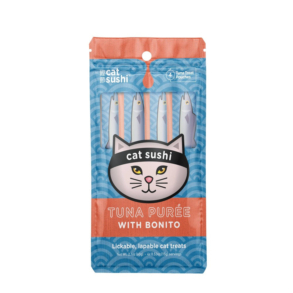 Cat Sushi Tuna Puree with Bonito Lickable Cat Treats - 2.1 oz / 4-Pack Option