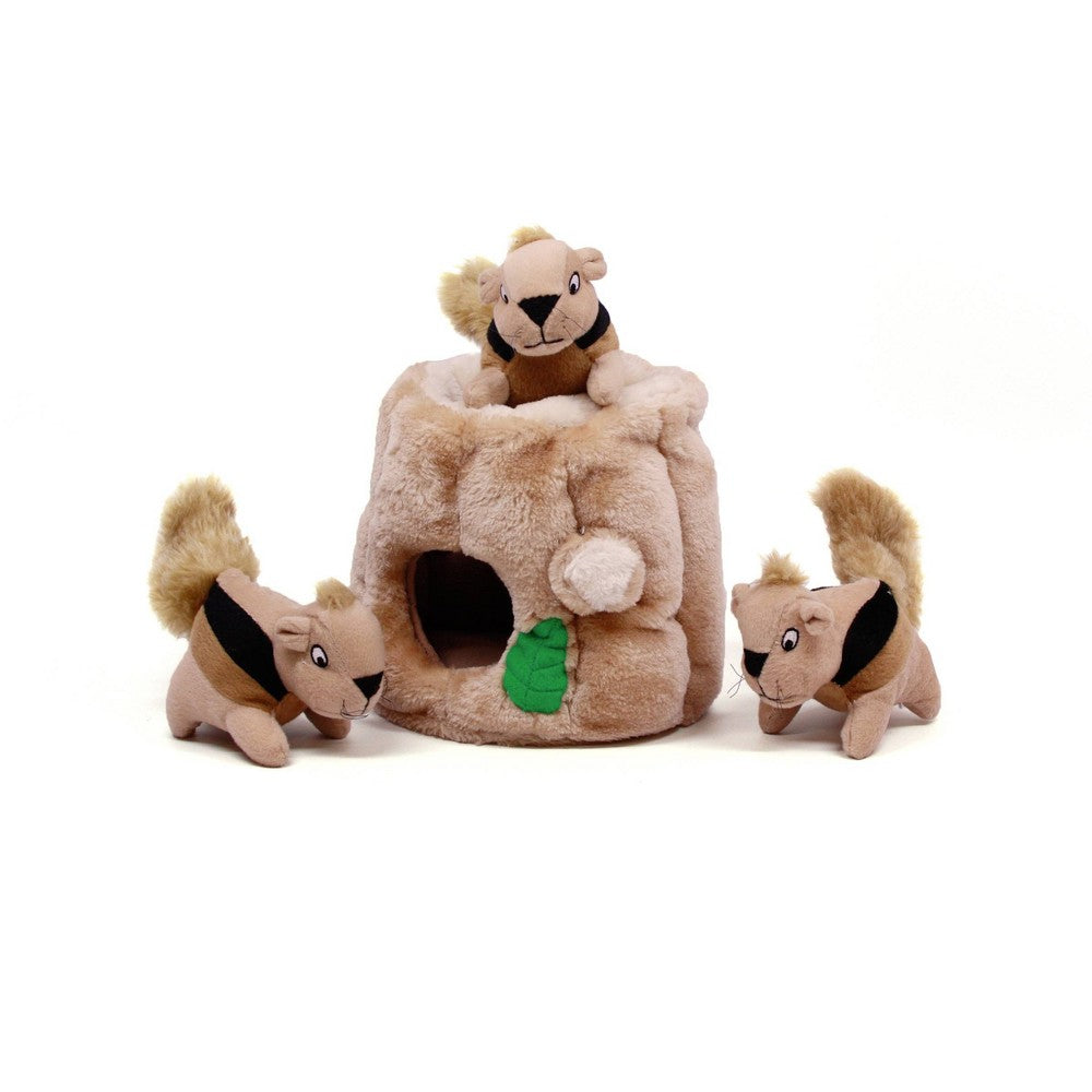 Outward Hound Hide-A-Squirrel Plush Dog Toy Puzzle - Interactive Hide and Seek Fun (Medium)