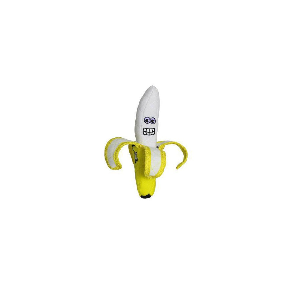 Tuffy Funny Food Banana Dog Toy Durable Plush Squeaker