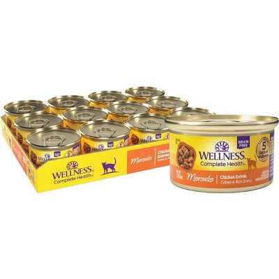 Wellness Complete Health Morsels Chicken Entree Grain-Free Canned Cat Food, 3 oz