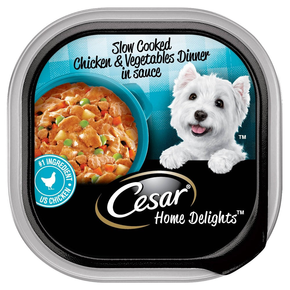 Cesar Home Delights Chicken, Carrot, Pea & Vegetables Flavor Small Breed Wet Dog Food, 3.5 oz Tray
