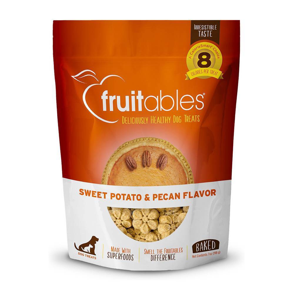 Fruitables Sweet Potato & Pecan Flavor Dog Treats, 7 oz - Healthy, Low Calorie Baked Snacks
