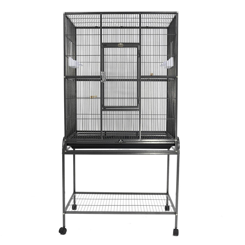 A&E 31"x20"x62" Black Flight Bird Cage with Stand - Finch Canary Parakeet Cockatiel