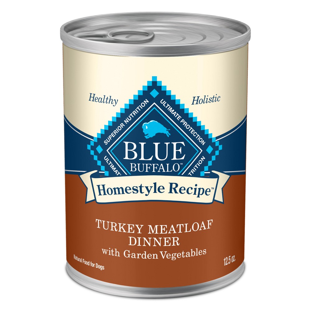 Blue Buffalo Homestyle Recipe Turkey Meatloaf Dinner Wet Dog Food, 12.5 oz Can