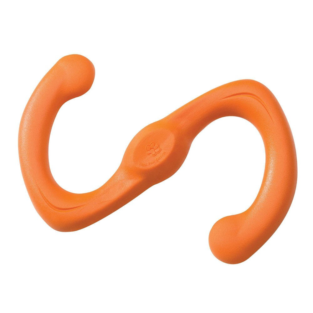West Paw Zogoflex Bumi Dog Tug Toy - Large 9.5" Tangerine - Durable & Flexible Chew Toy