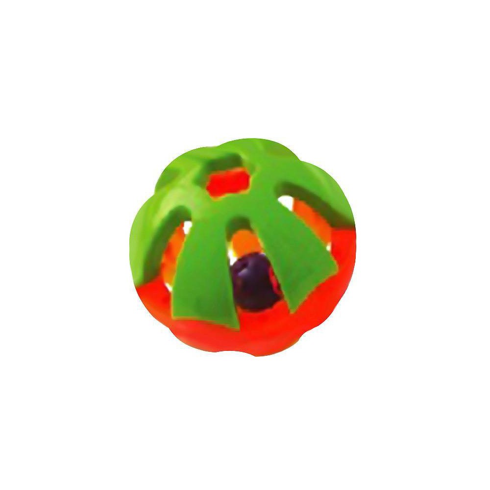 A&E Cage Company Happy Beaks Extra Large Round Rattle Foot Toy - 5 inch Bird Toy
