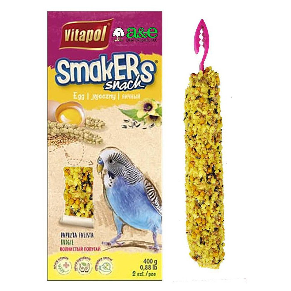 A&E SmaKers Treat Sticks Parakeet - Egg Flavor - 2 Pack Bird Treat