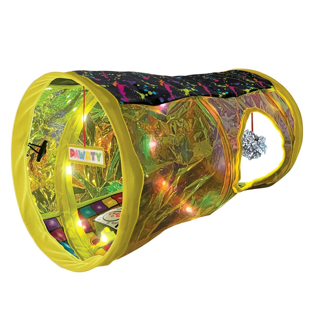 KONG Play Spaces Rave Cave - Motion Activated Tunnel with Music & Lights - Cat Toy