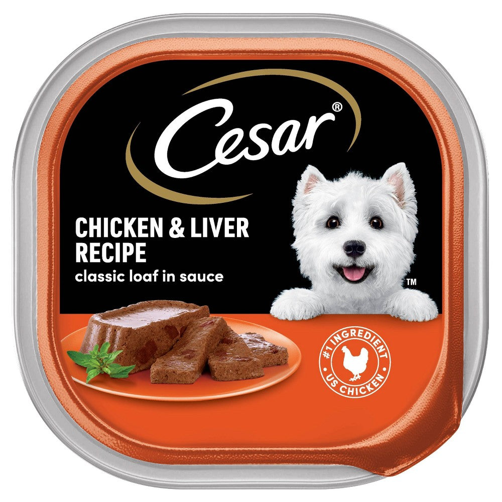Cesar Classic Loaf Chicken & Liver Wet Dog Food, 3.5 oz