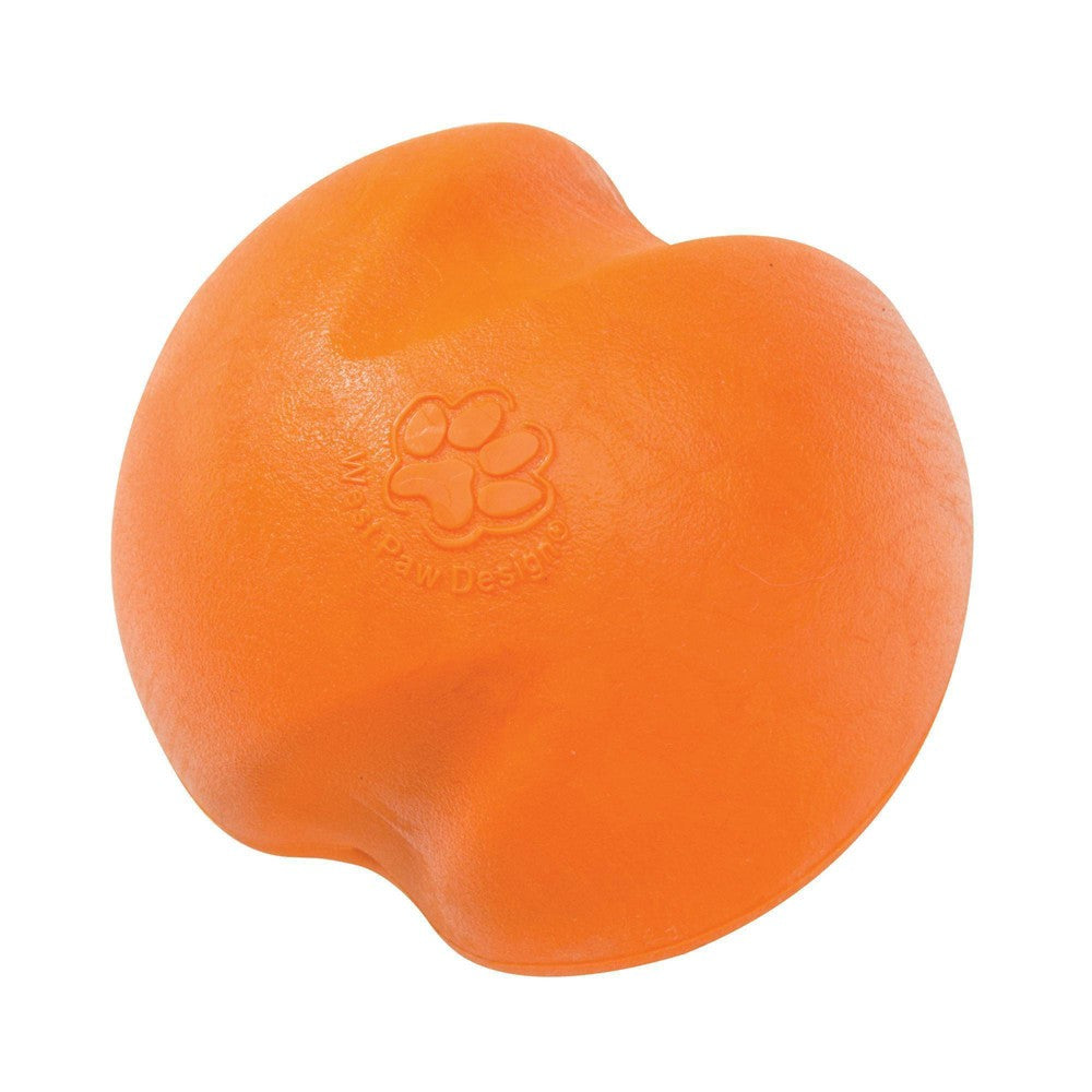 West Paw Zogoflex Jive Dog Toy - Large 3.25" - Durable Fetch Toy - Tangerine/Orange