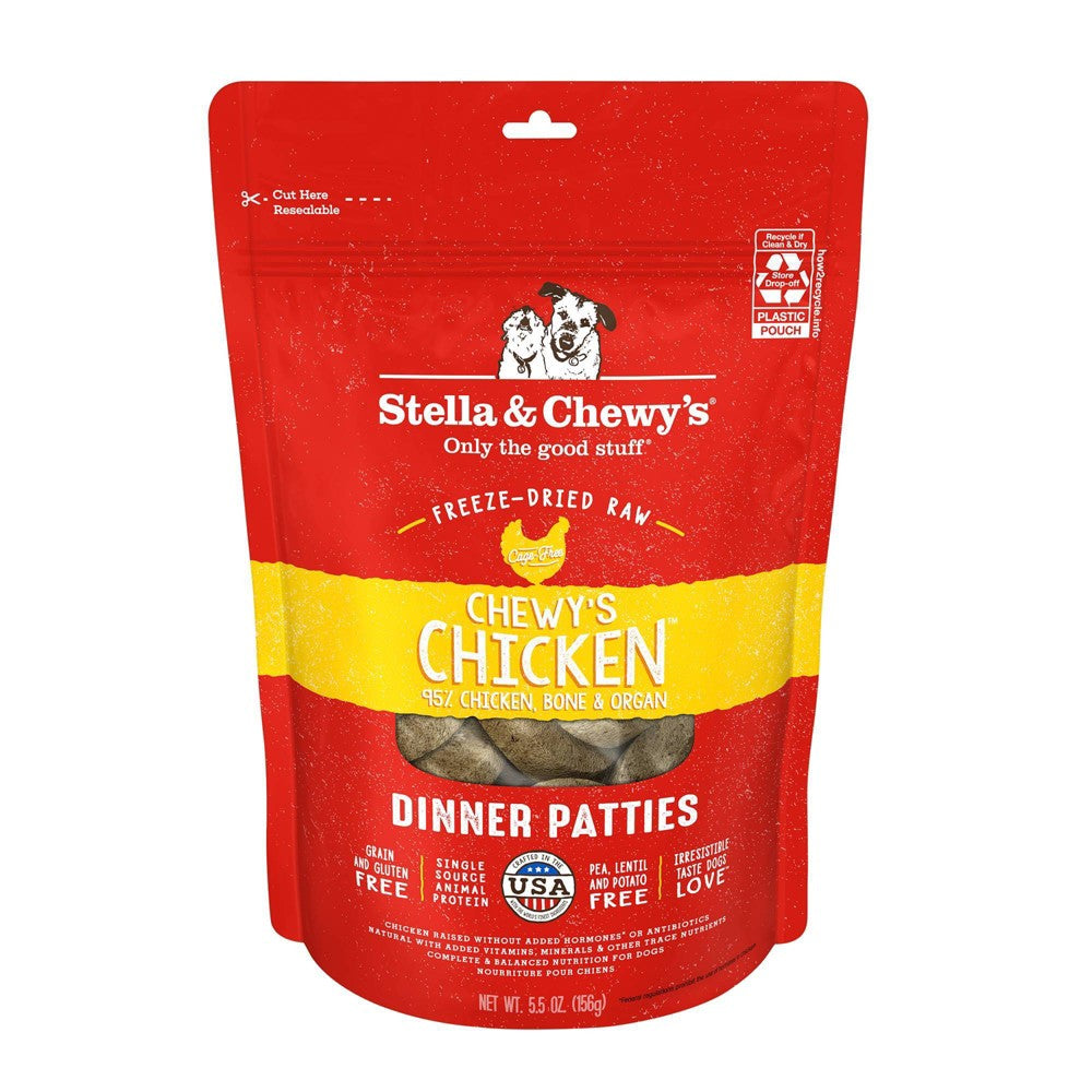 Stella & Chewy's Freeze-Dried Raw Chewy's Chicken Dinner Patties Dog Food, 5.5 oz