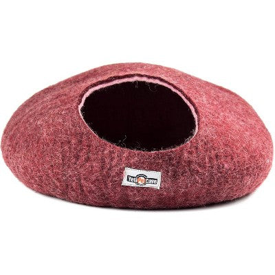 Yeti Pet Cave - Cozy Bed for Cats & Small Dogs - Purple 100% New Zealand Wool