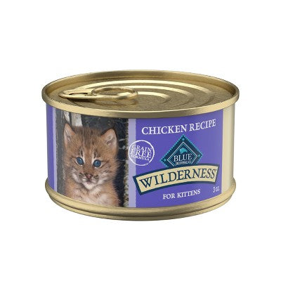 Blue Buffalo Wilderness Kitten Chicken Recipe, Grain-Free Wet Cat Food, 3 oz Can