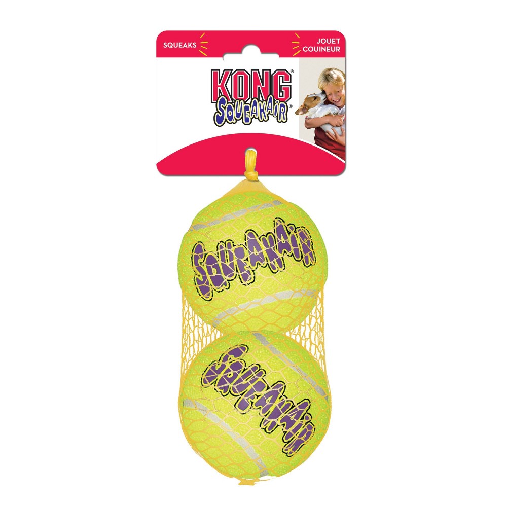 KONG AirDog Squeakair Ball Dog Toy, Large, 2-Pack