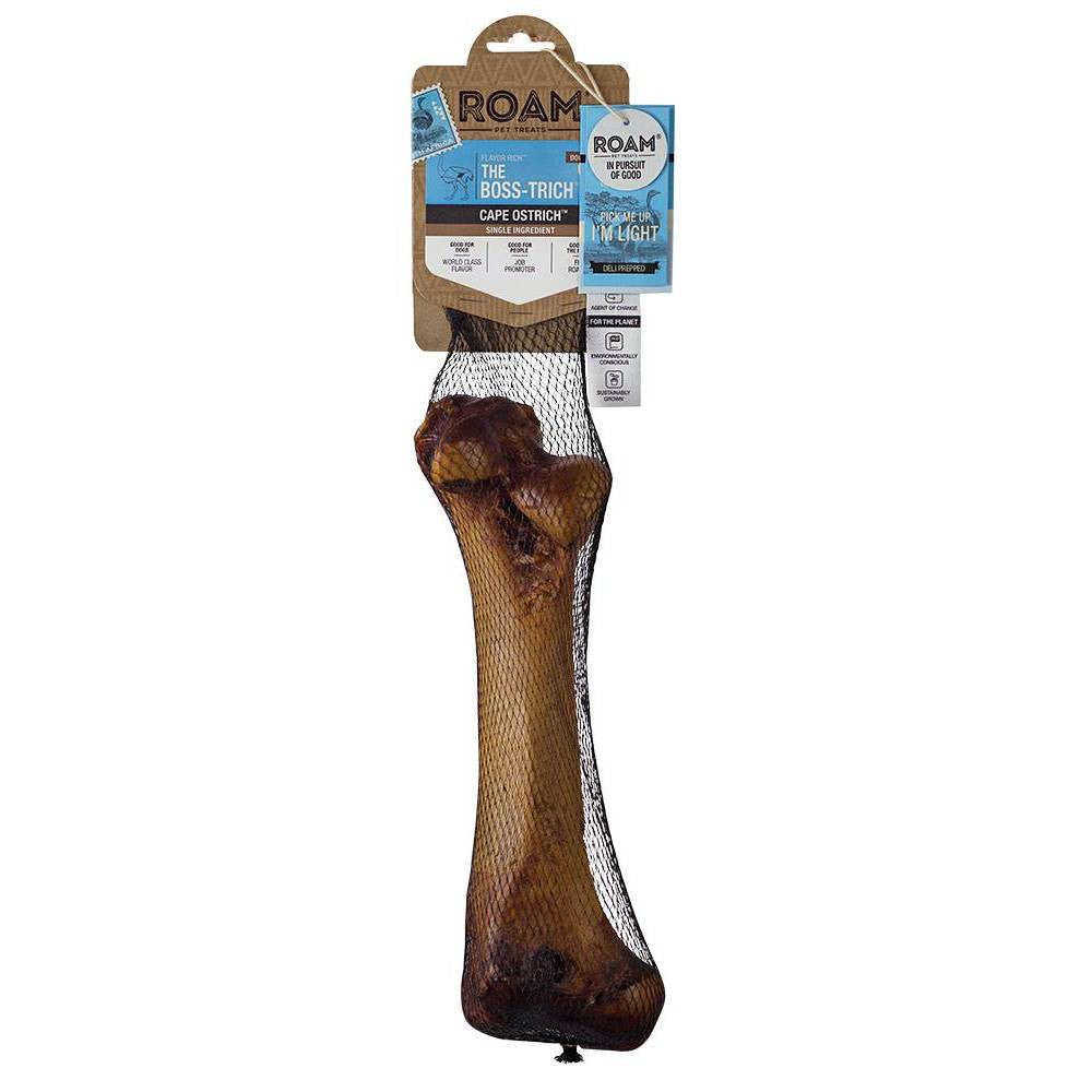 Roam Boss-Trich Ostrich Bone Dog Chew - Long Lasting, Single Ingredient