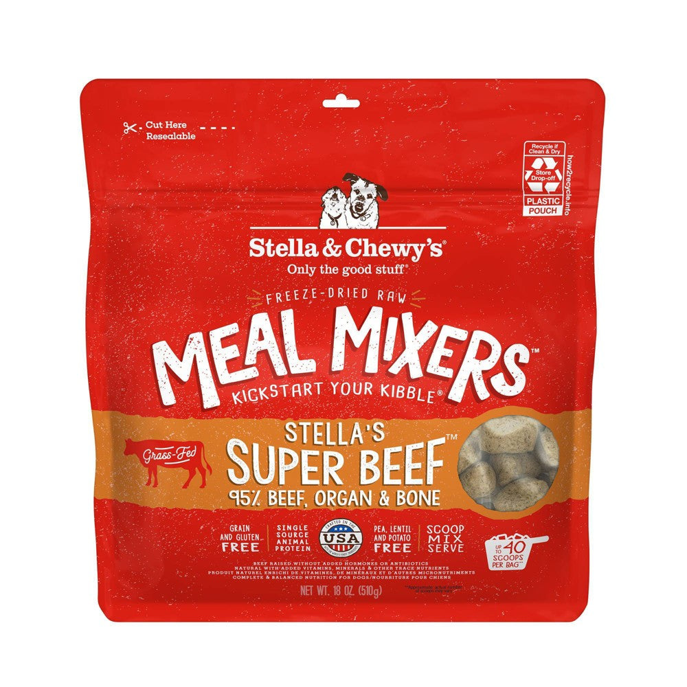Stella & Chewy's Super Beef Freeze-Dried Raw Meal Mixers Dog Food, 18 oz