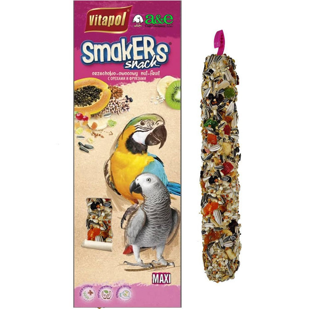 Vitapol Parrot Maxi Smakers Treat Sticks - Fruit Flavor - Twin Pack
