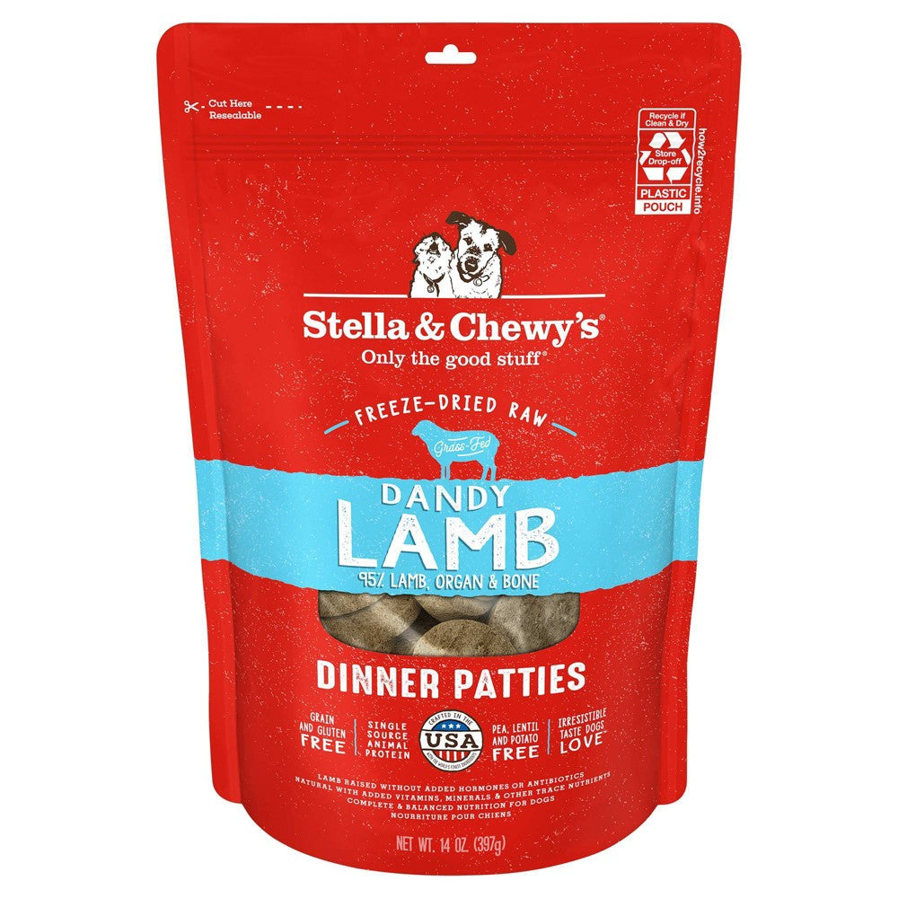 Stella & Chewy's Dandy Lamb Freeze-Dried Raw Dinner Patties Dog Food, 14 oz
