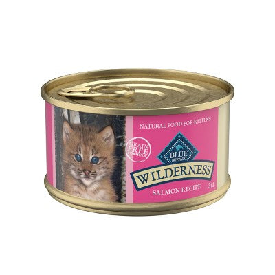 Blue Buffalo Wilderness Kitten Pate Salmon Recipe - Grain Free, Natural Wet Cat Food, 3 oz