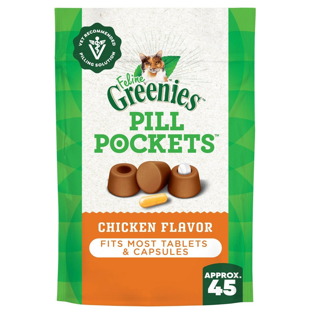 Greenies Pill Pockets Chicken Flavor Cat Treats - 1.6 oz