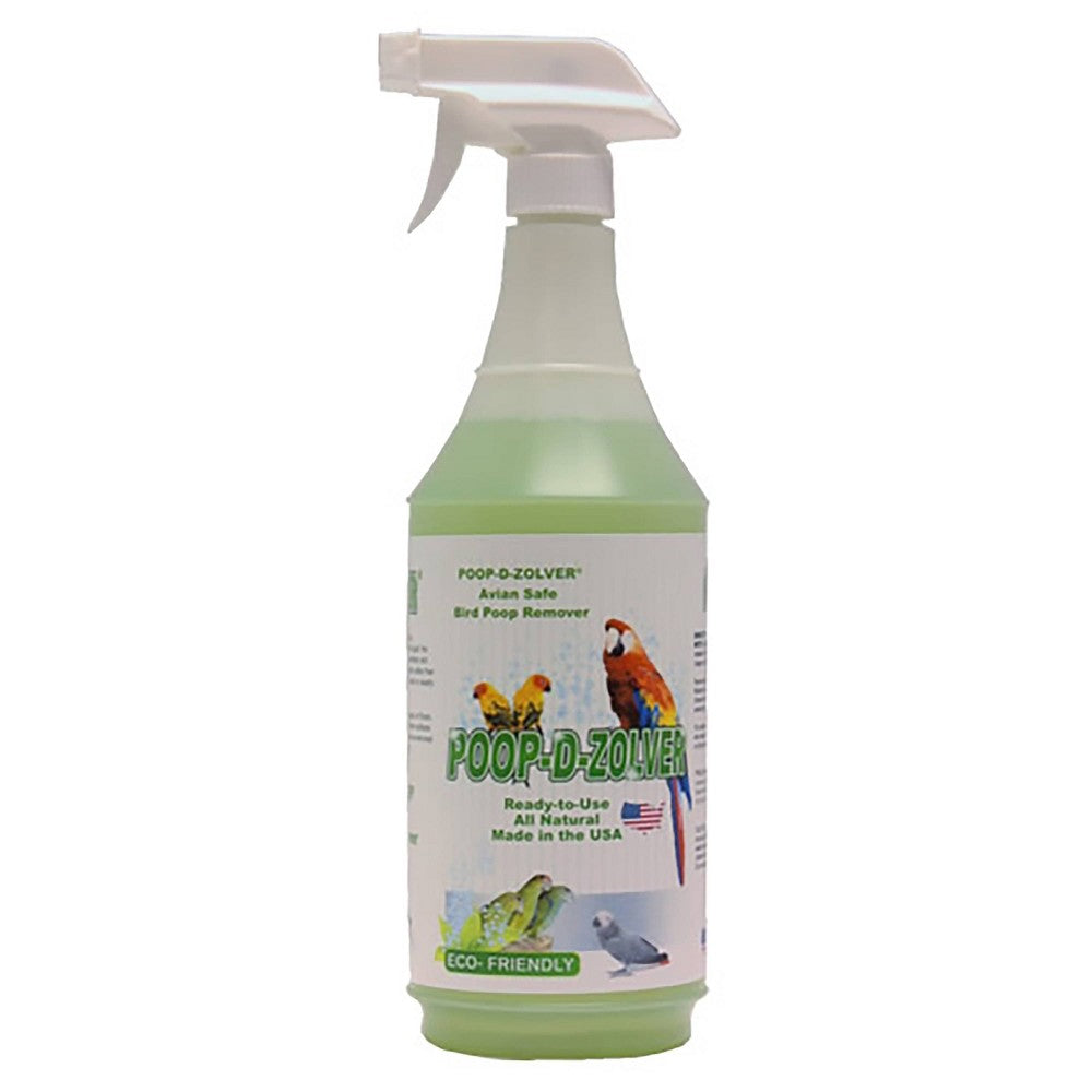 A&E Poop-D-Zolver Bird Cage Cleaner - 32oz Spray - Lime Coconut Scented Enzyme Formula 644472015249