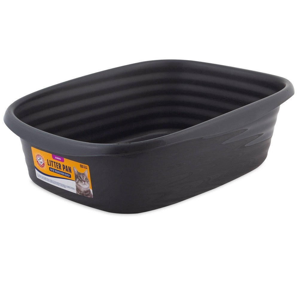 Arm & Hammer Wave Jumbo Litter Pan, Pearl Ash Blue or Gray, Antimicrobial