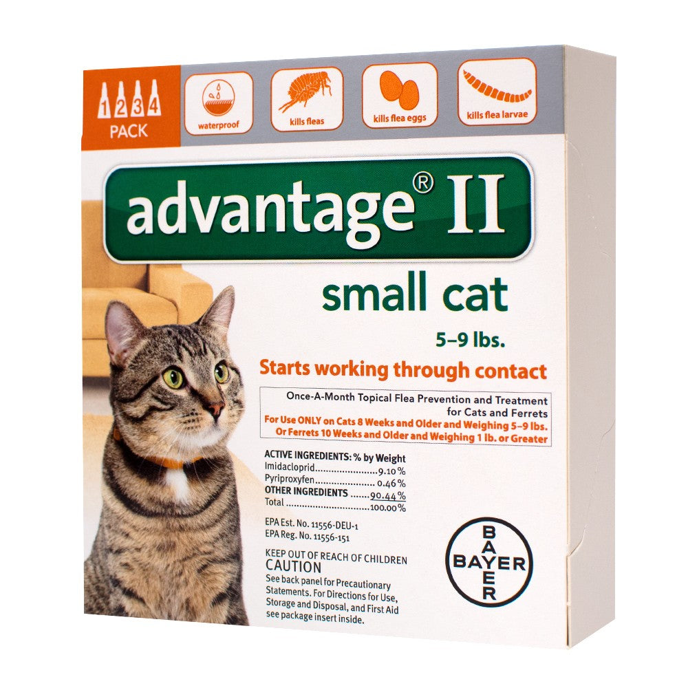 Advantage II Flea Treatment for Small Cats, 5-9 lbs, 4 Doses