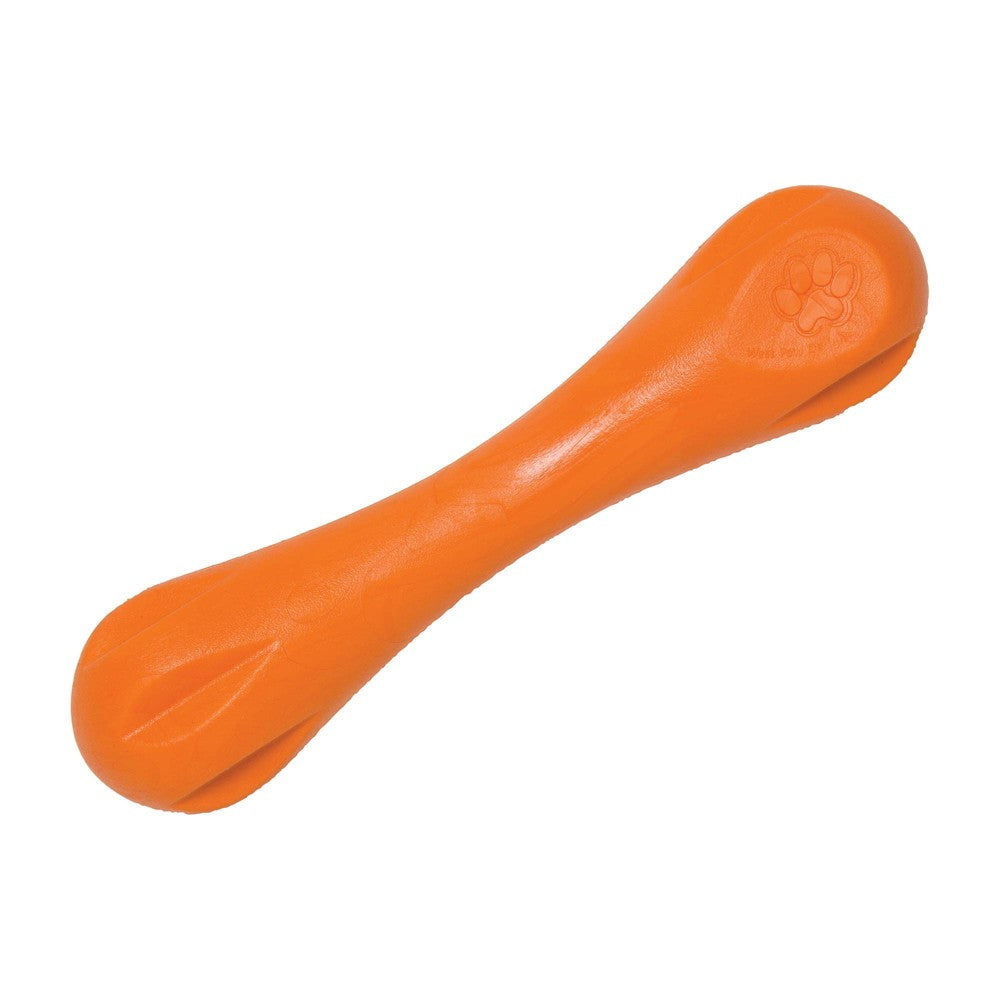 West Paw Hurley Dog Bone Toy - Durable Zogoflex Material - Large, Tangerine, 8.25"