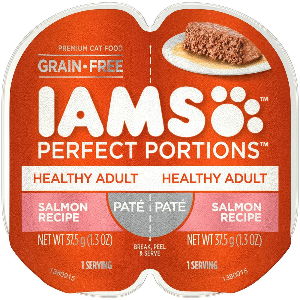 IAMS Perfect Portions Adult Salmon Pate Grain-Free Wet Cat Food, 2.6 oz
