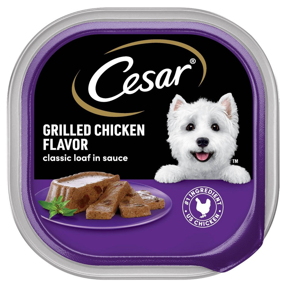Cesar Classic Loaf Grilled Chicken Flavor Wet Dog Food, 3.5 oz