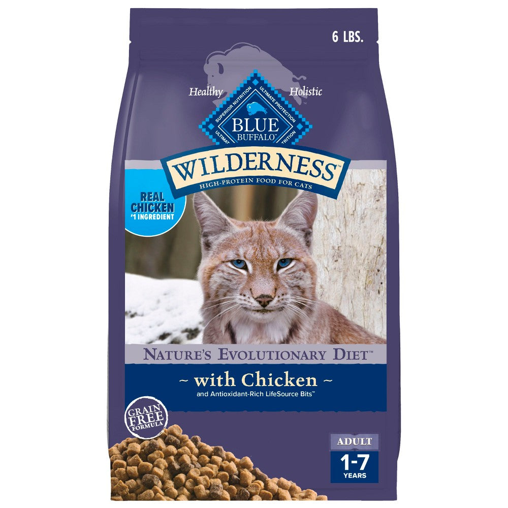 Blue Buffalo Wilderness Chicken Recipe Grain-Free Dry Cat Food - Adult, 6 lb Bag