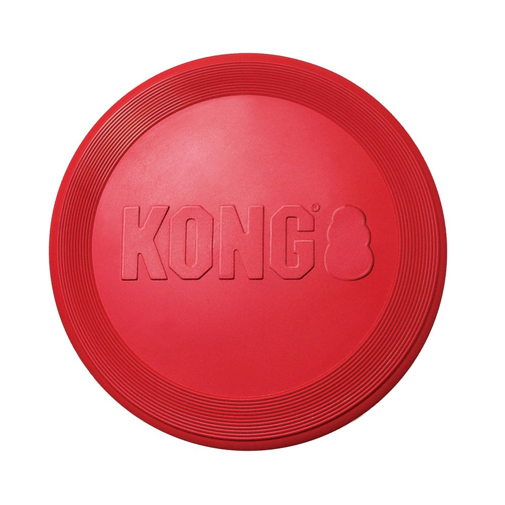 KONG Flyer Dog Toy - Durable Rubber Flying Disc for Fetch, Large, Red
