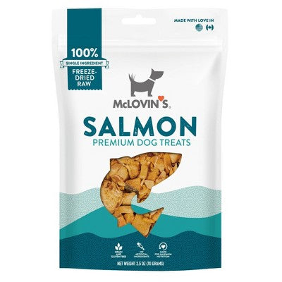 McLovin's Freeze Dried Salmon Dog Treats - All Ages, 2.5 oz, Premium, Gluten-Free Topper