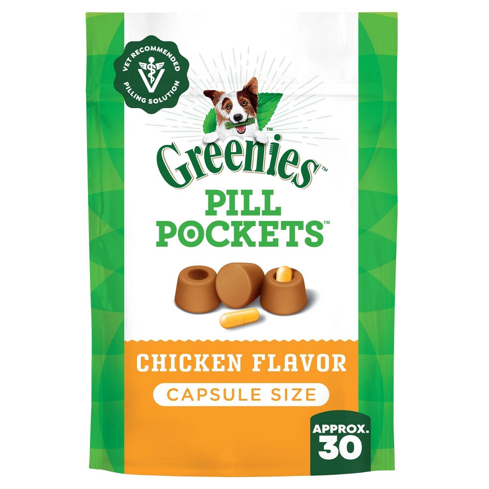 Greenies Pill Pockets Capsule Size Dog Treats, Chicken Flavor, 7.9 oz (30 Count)