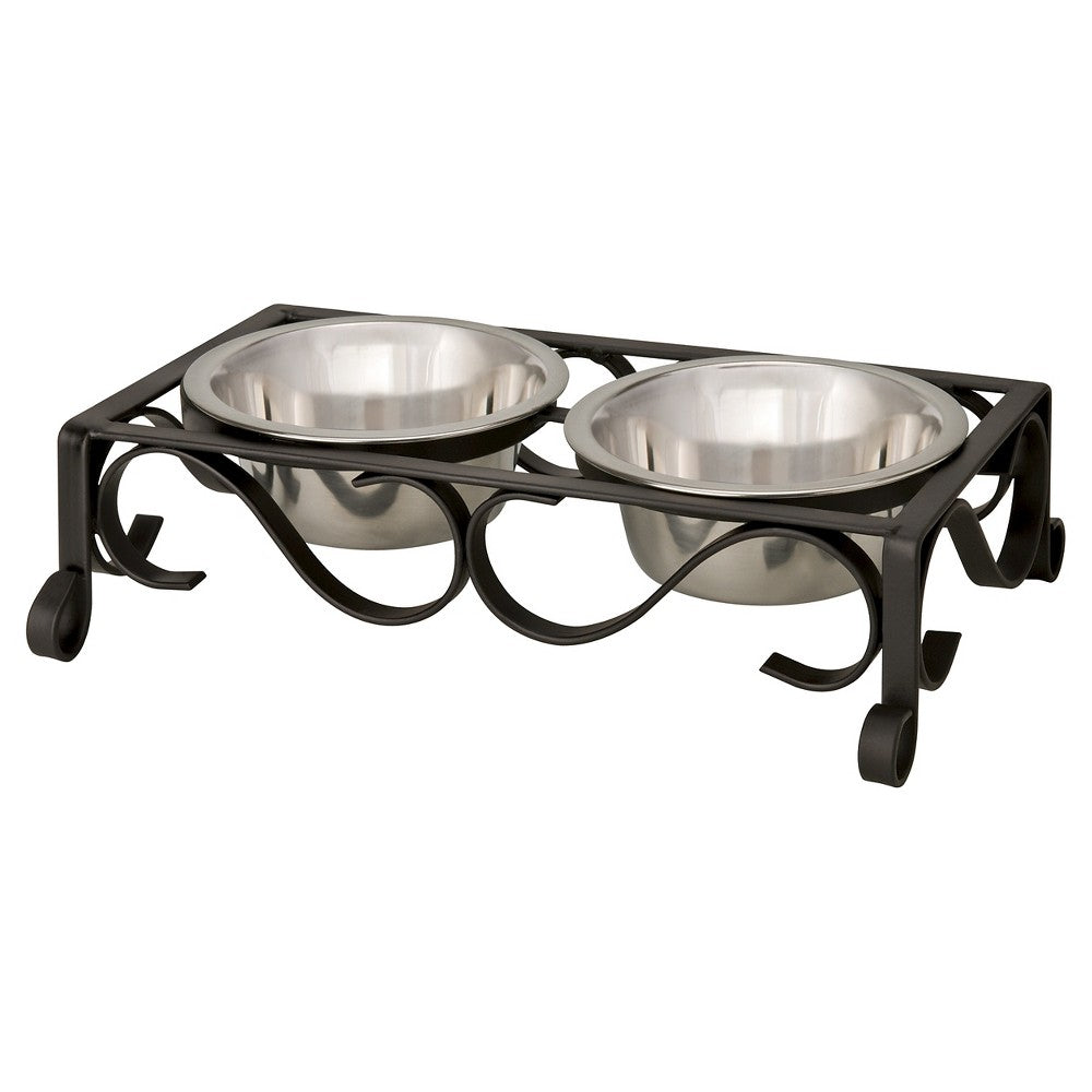 Loving Pets Layton Dog Diner - Black - 1 Quart Double Diner