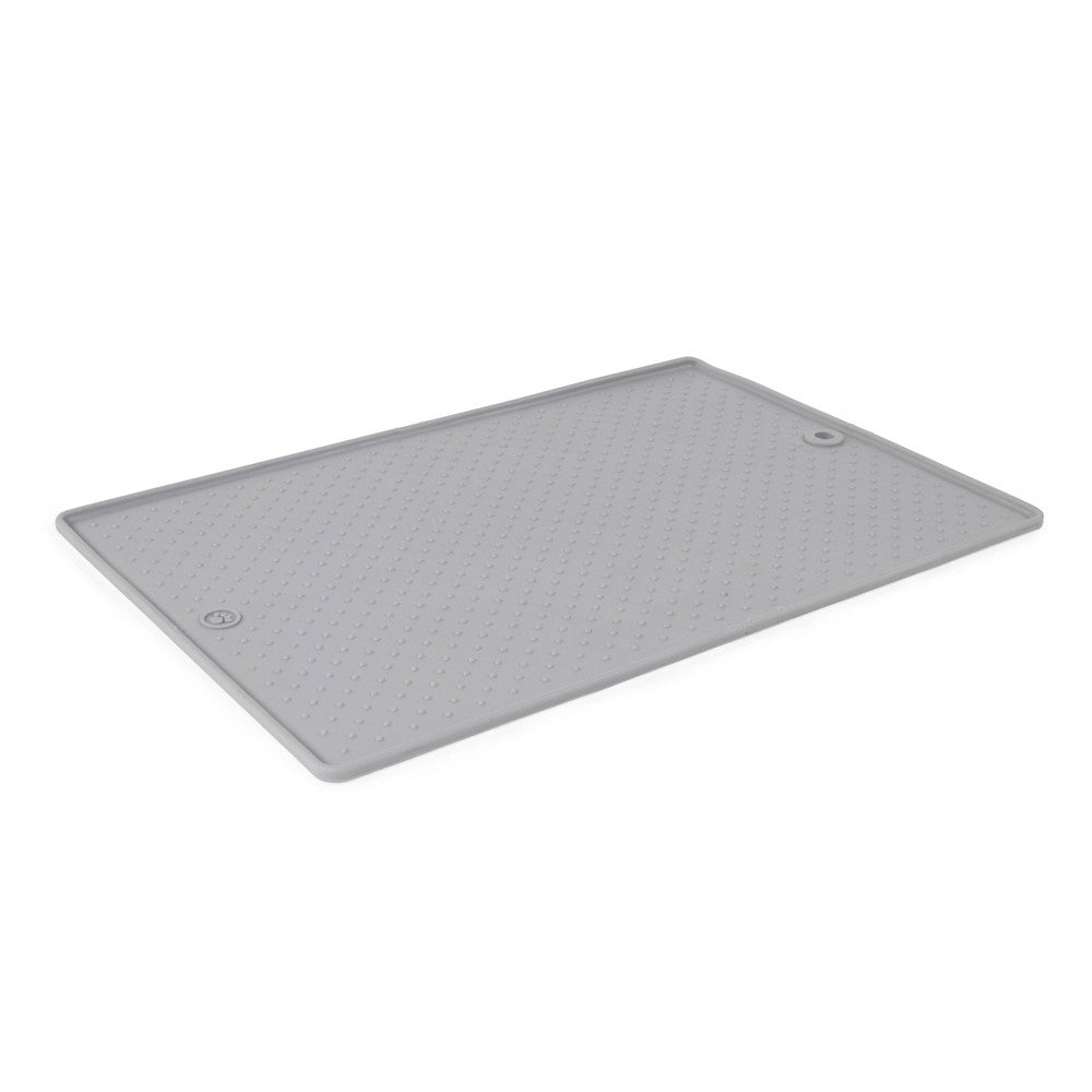 Dexas Grippmat Pet Placemat - Flexible, Non-Slip, Large, Light Gray - 17 x 23.5 inches