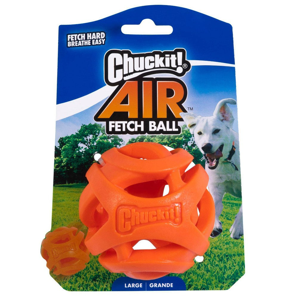 Chuckit! Breathe Right Fetch Ball - Large Dog Toy - Orange, Hollow Design