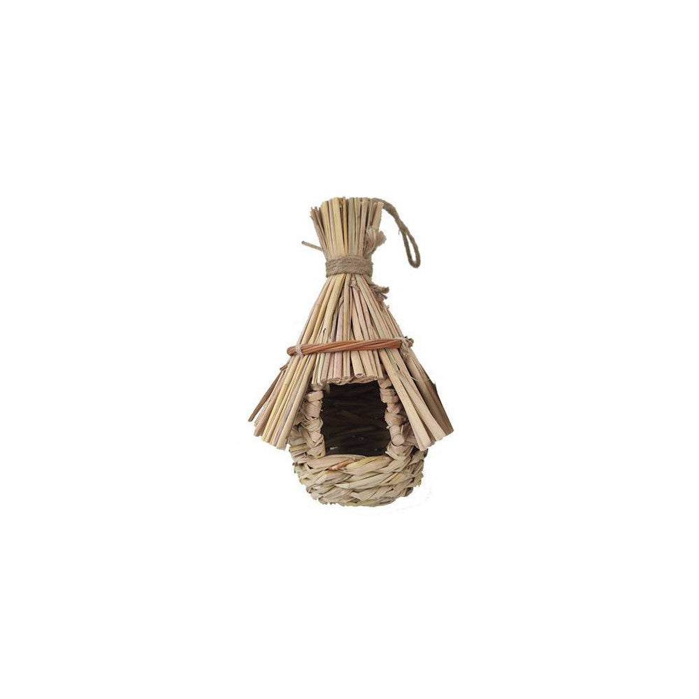 A&E Cage Happy Beaks Tiki Hut Nest for Finch - Natural Woven Bird Nest