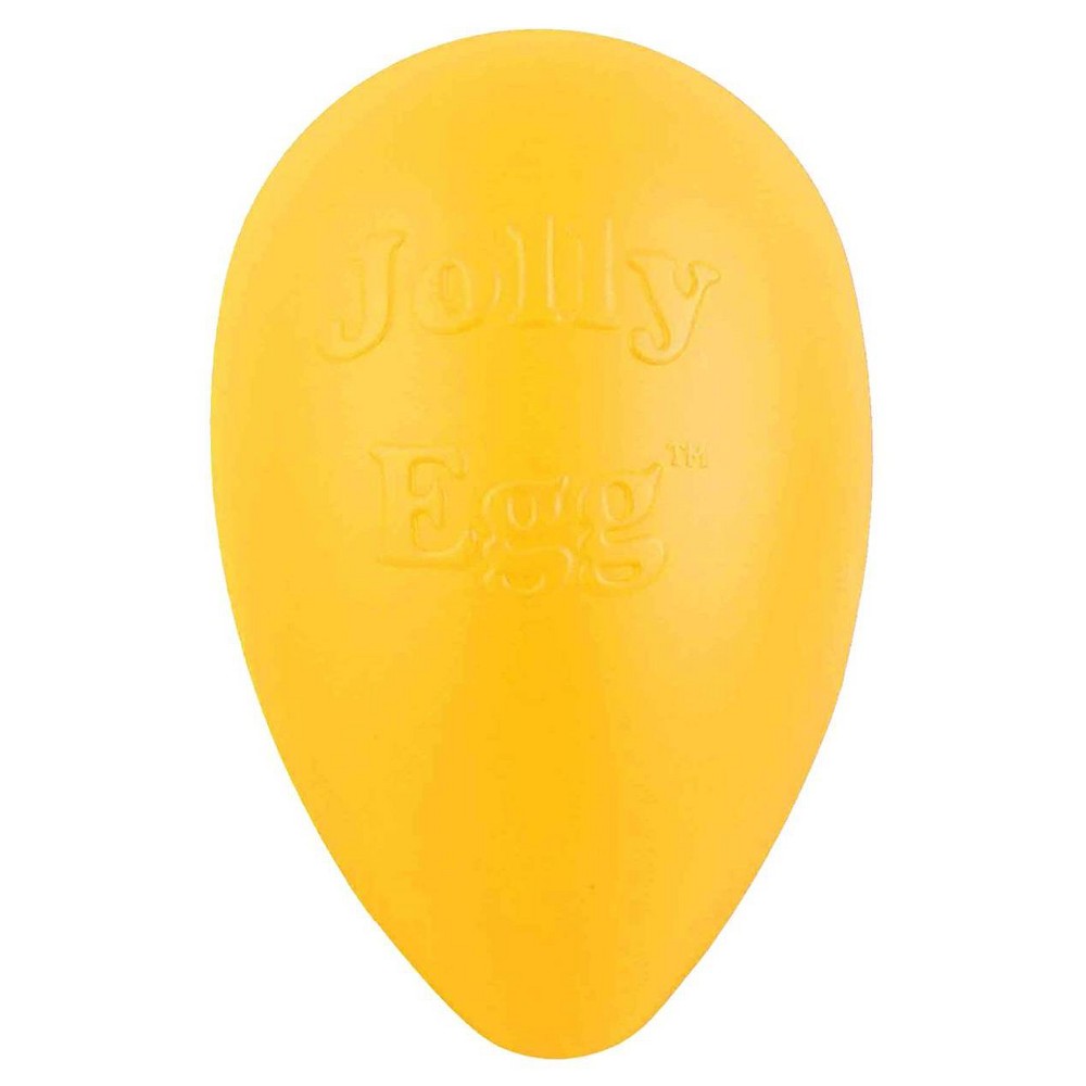 Jolly Pets Jolly Egg Dog Toy - Yellow, 8 inch, Medium, Hard Plastic