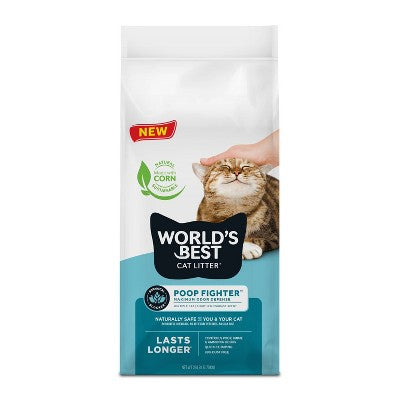 World's Best Cat Litter Poop Fighter Max Odor Defense - 28 lbs Clumping Scented