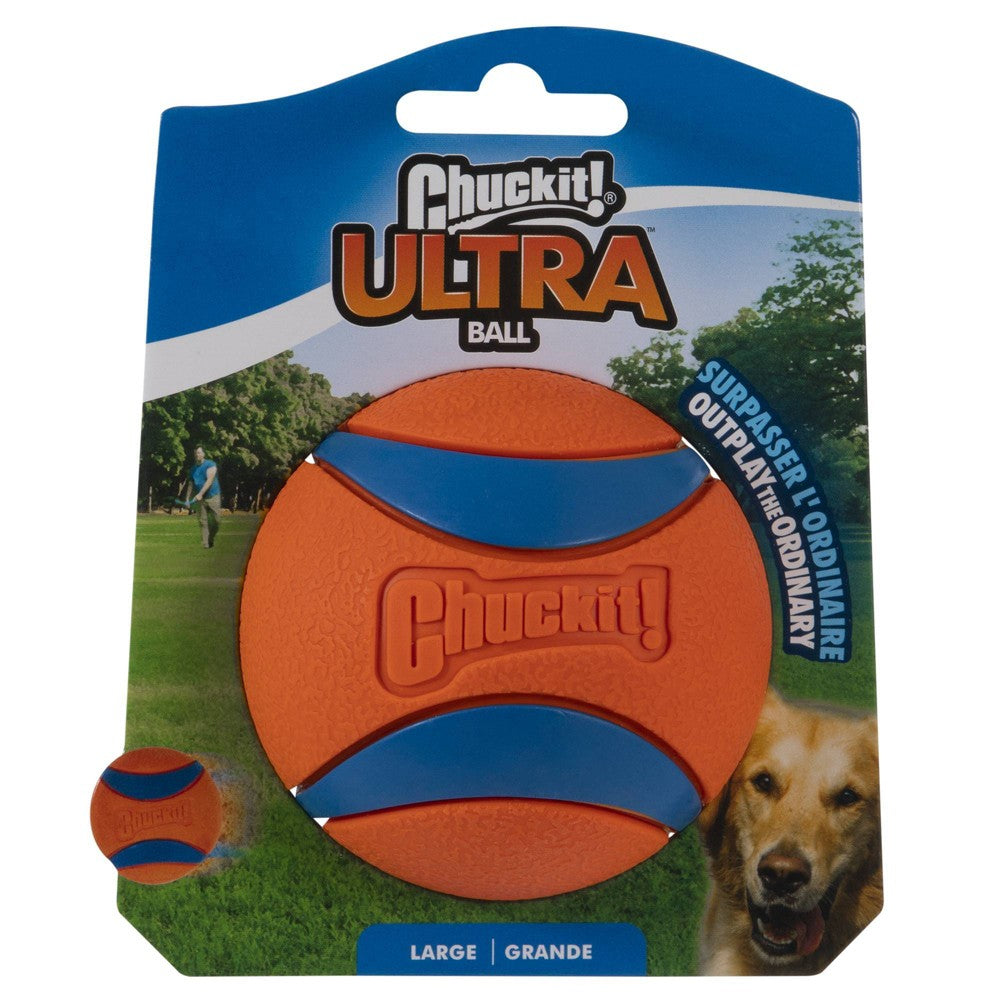 Chuckit! Ultra Ball Large Dog Toy - Durable Rubber, High Bounce, Floats in Water