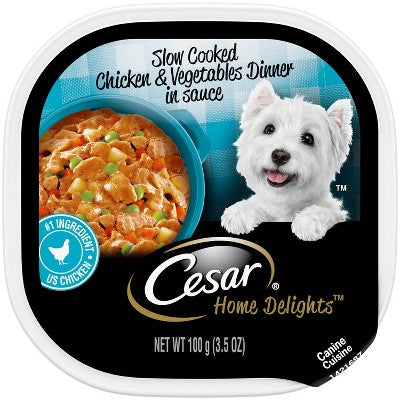 Cesar Home Delights Chicken, Carrot, Pea & Vegetables Flavor Small Breed Wet Dog Food, 3.5 oz Tray