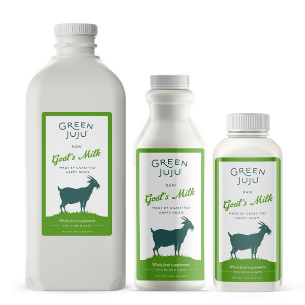 Green Juju Frozen Raw Goat Milk 32oz - Grass-Fed, Probiotic-Rich Pet Food Supplement