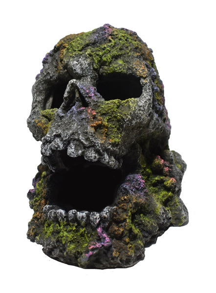 Hikari Mossy Skull Resin Ornament Aquarium Decor, 4.1 Inch