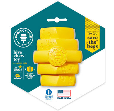 Project Hive Hive Durable Chew Toy - Large, Yellow, Stuffable & Floating