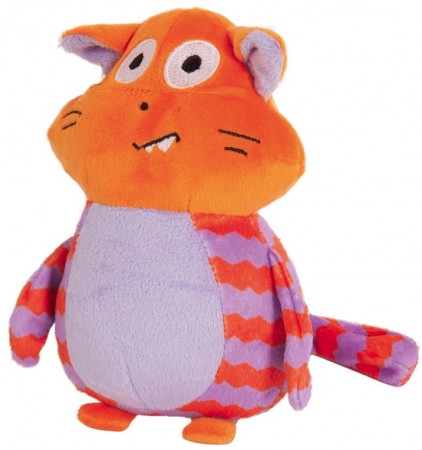 ZOOBILEE 32015 Orange Plush Squeaky Cat Dog Toy - 2 Pack Small Breed Puppy Toys