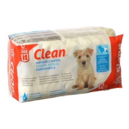 Dogit Disposable Dog Diapers - Small, 8-15 lbs, 12 Count