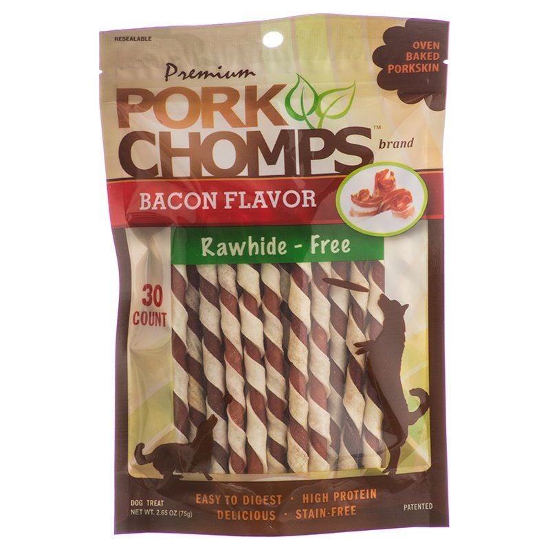 Scott Pet Products 60 Count Pork Chomps Bacon Twists Trea...